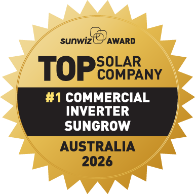 Sungrow #1 Commercial Inverter Manufacturer Australia 2026 SunWiz Award