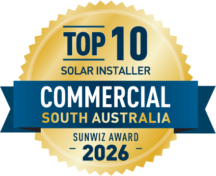 Adam Solar Top 10 Commercial Solar installer - SA 2026 SunWiz Award