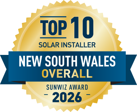 Solahart Newcastle Top 10 Solar installer - NSW 2026 SunWiz Award
