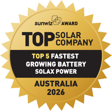 Solax Top 5 Fastest Growing Battery Manufacturer Australia 2026 SunWiz Award