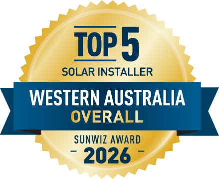 Perth Solar Warehouse Top 5 Solar installer - WA 2026 SunWiz Award